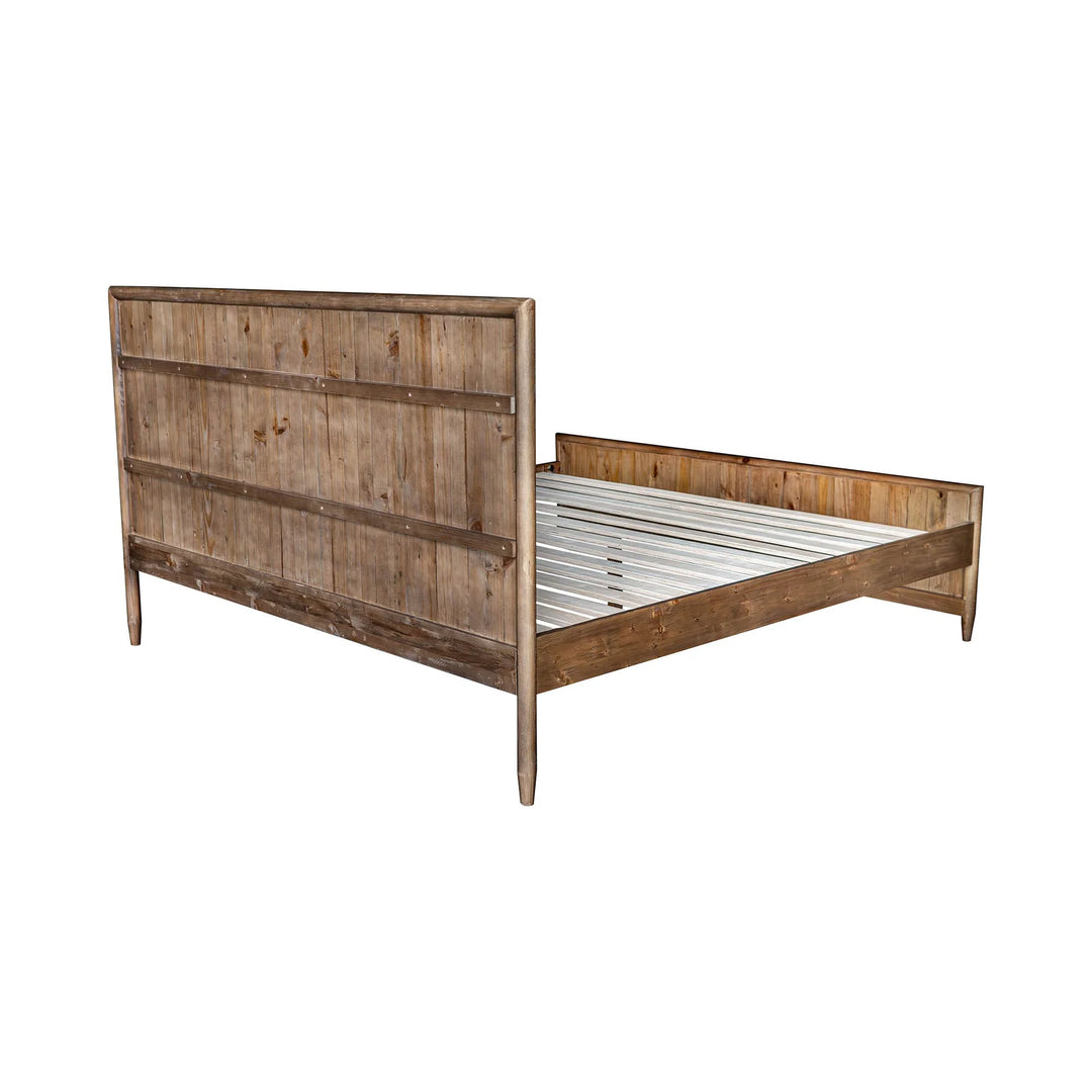 Britanica King Bed Frame in Brown back angle - king bed frame by LH Imports - Whats New Furniture Portland OR