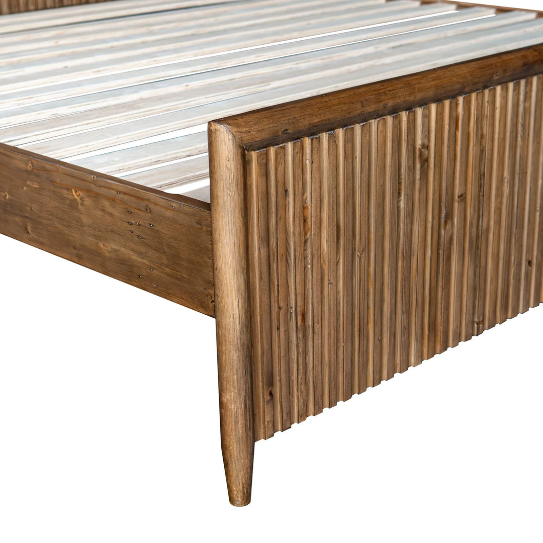 Britanica King Bed Frame in Brown footboard detail - king bed frame by LH Imports - Whats New Furniture Portland OR