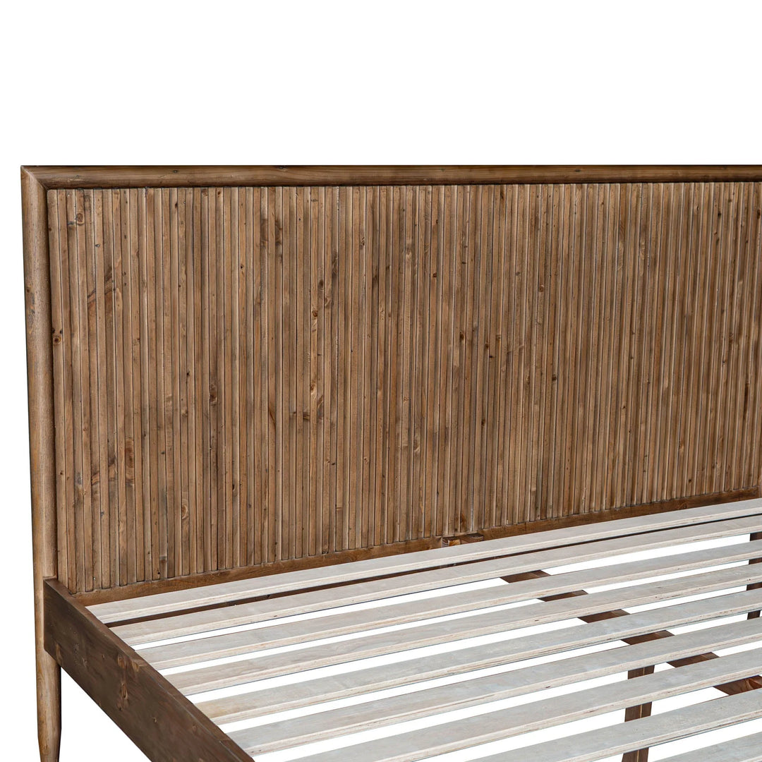 Britanica King Bed Frame in Brown headboard detail - king bed frame by LH Imports - Whats New Furniture Portland OR