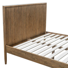 Britanica Queen Bed Frame in Brown headboard detail - queen bed frame by LH Imports - Whats New Furniture Portland OR
