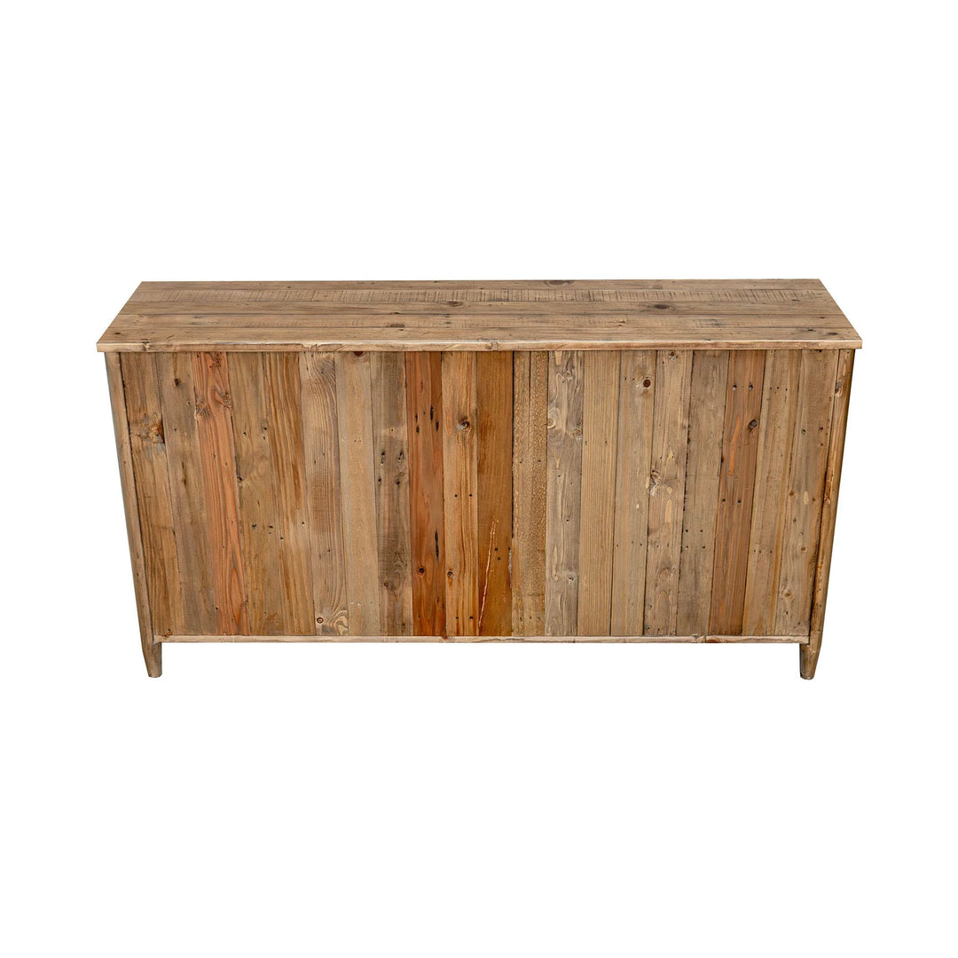 Britanica Sideboard in Brown back view - reclaimed pine sideboard by LH Imports - Whats New Furniture Portland OR