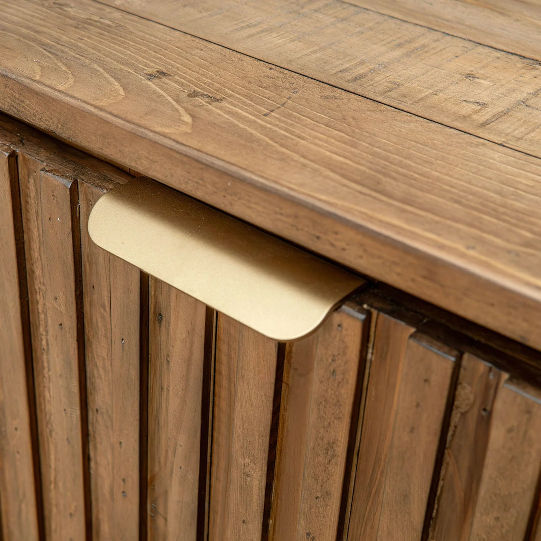 Britanica Sideboard in Brown door detail - reclaimed pine sideboard by LH Imports - Whats New Furniture Portland OR