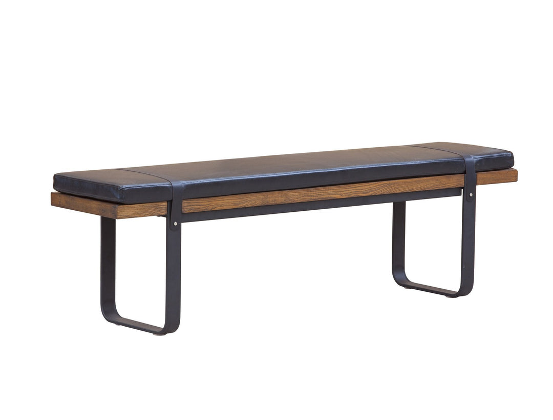 Brooklyn Upholstered Bench in Brown side angle - upholstered bench by LH Imports - Whats New Furniture Portland OR