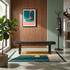 Brooklyn Upholstered Bench in Brown room setting - upholstered bench by LH Imports - Whats New Furniture Portland OR