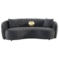 Brookside Velvet Upholstered Curved Sofa Dark Grey - What&
