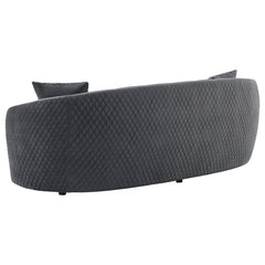 Brookside Velvet Upholstered Curved Sofa Dark Grey - What&