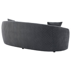 Brookside Velvet Upholstered Curved Sofa Dark Grey - What&