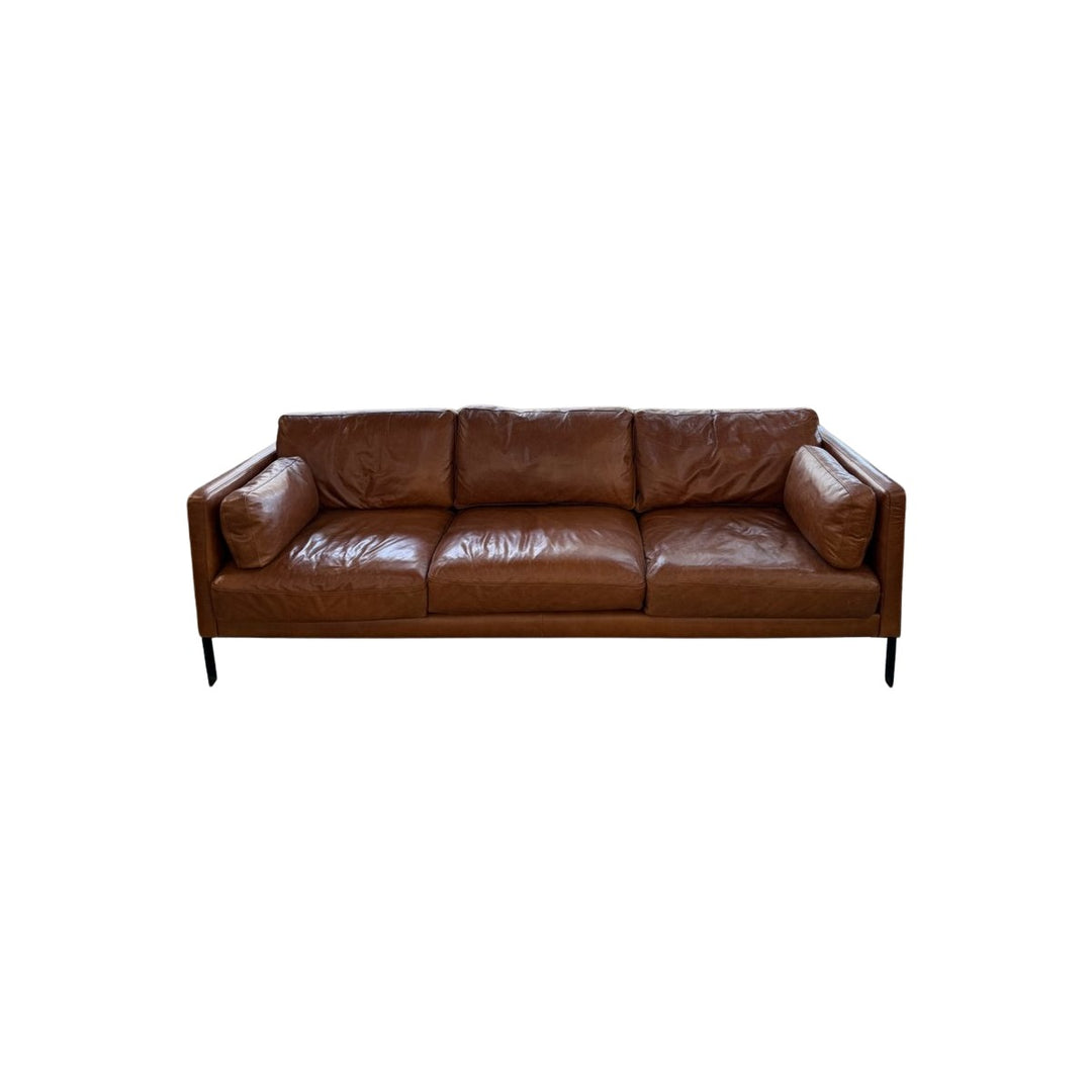 Brown Leather Sofa - view 2