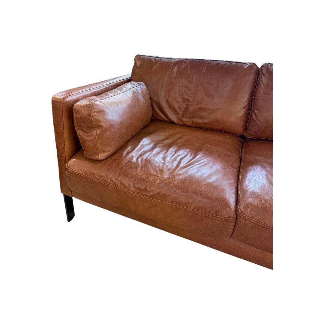 Brown Leather Sofa - view 4