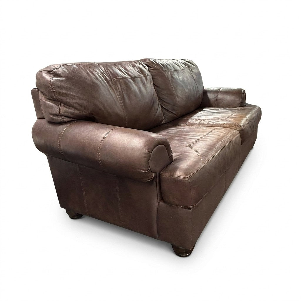 Brown Leather Sofa - view 3