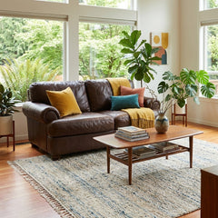 Brown Leather Sofa - view 5
