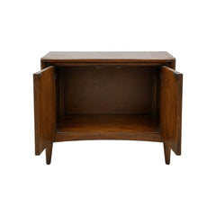 Medium walnut mid-century sideboard with a compact low case by Broyhill - detail view 1