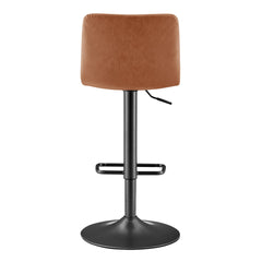 Bruce KD Gaslift Bar Swivel Stool in Toasted Caramel back view - Toasted Caramel gaslift bar stool by NPD - Whats New Furniture Portland OR