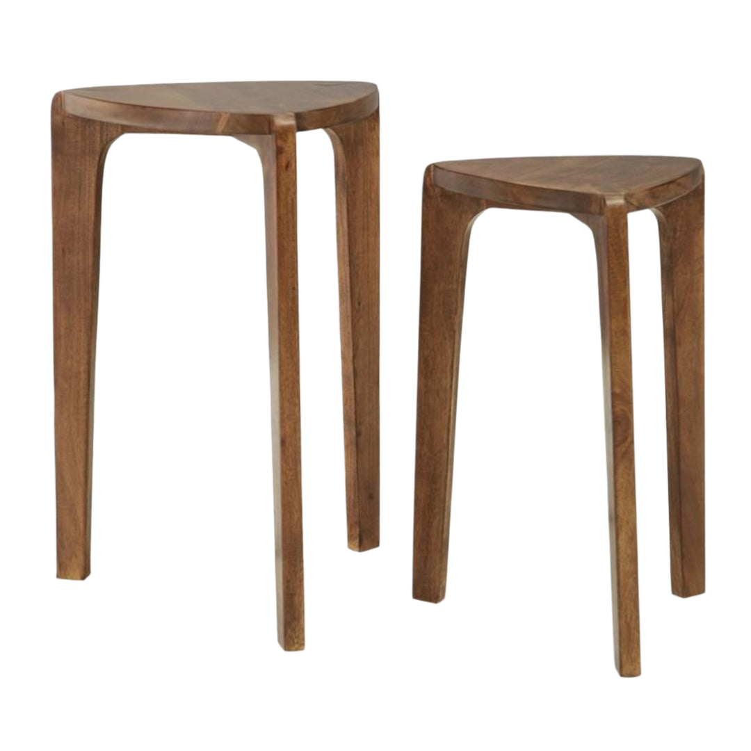Brynnleigh Nesting Table in brown side angle - 2-piece nesting table set by Ashley - Whats New Furniture Portland OR