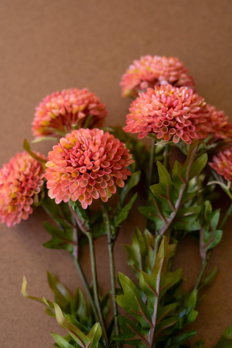 Bundle of 7 Faux Blush Ball Dahlias — view 3