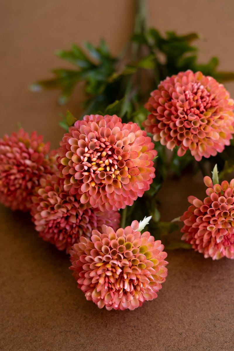 Bundle of 7 Faux Blush Ball Dahlias — view 4