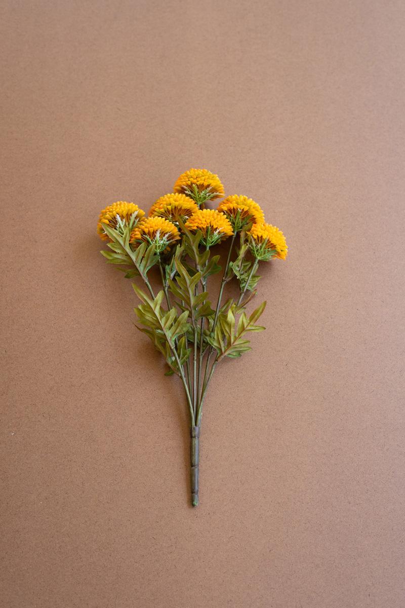 Bundle of 7 Faux Mustard Ball Dahlias — What&