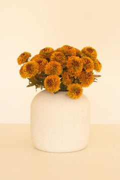 Bundle of 7 Faux Mustard Ball Dahlias — view 2