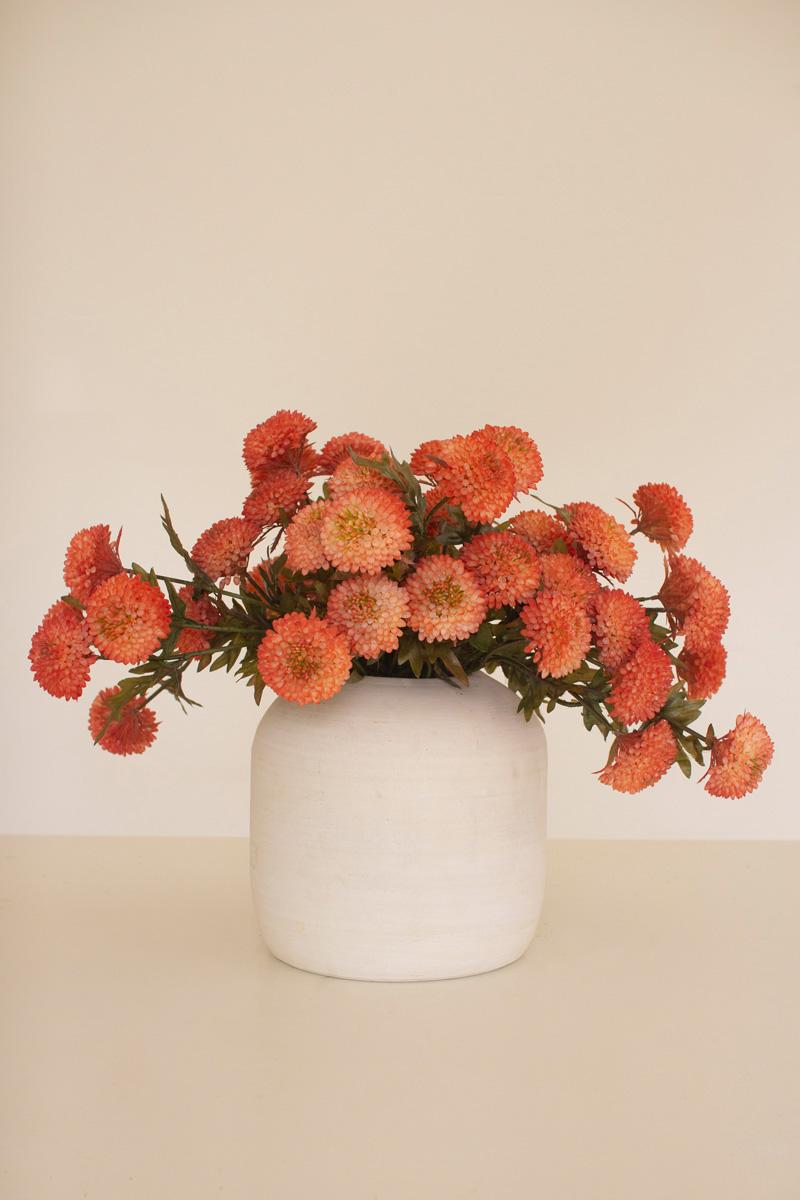 Bundle of 7 Faux Orange Ball Dahlias — view 5