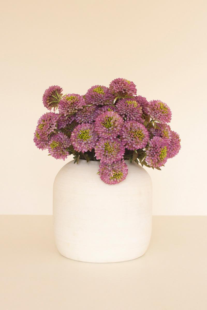 Bundle of 7 Faux Purple Ball Dahlias — view 2