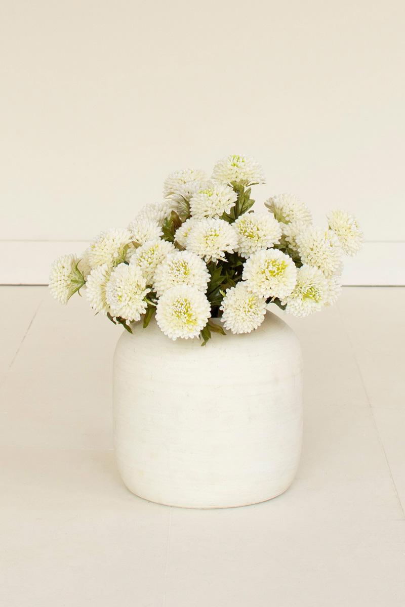 Bundle of 7 Faux White Ball Dahlias — view 2