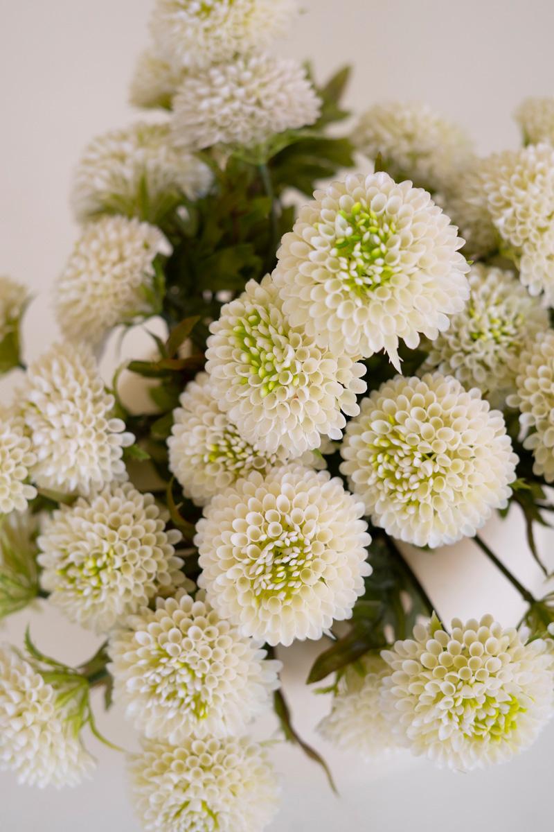 Bundle of 7 Faux White Ball Dahlias — view 4