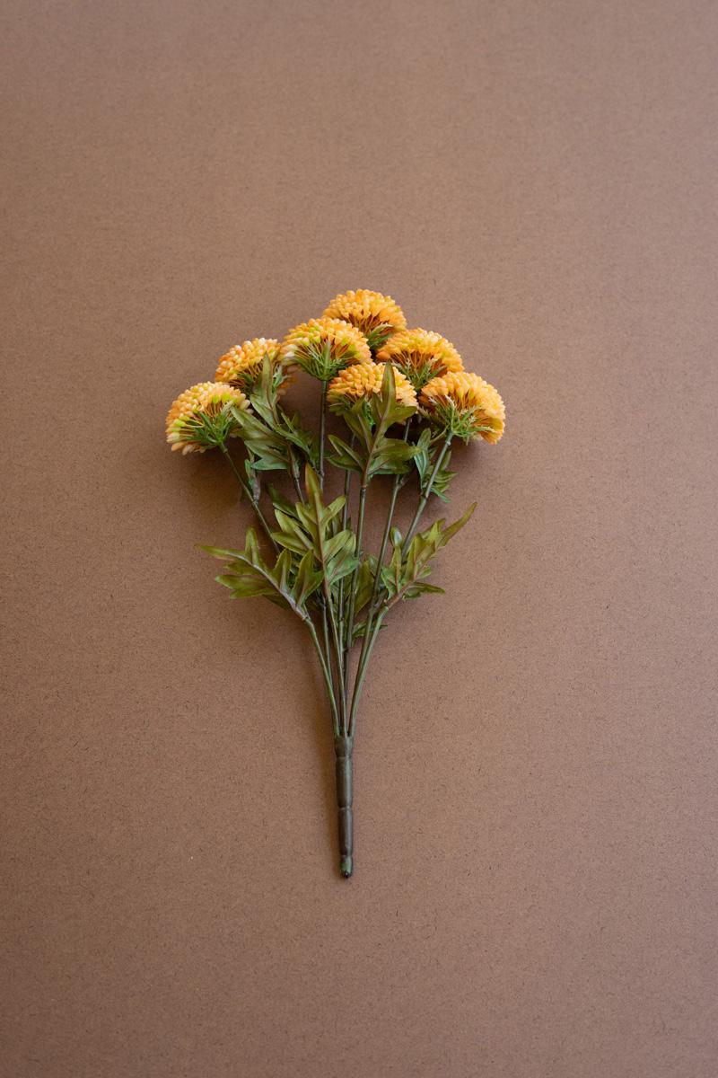 Bundle of 7 Faux Yellow Ball Dahlias — What&