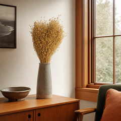 Bundle of Natural Lino Stems styled in a Portland home - faux plants by Kalalou - Whats New Furniture Portland OR