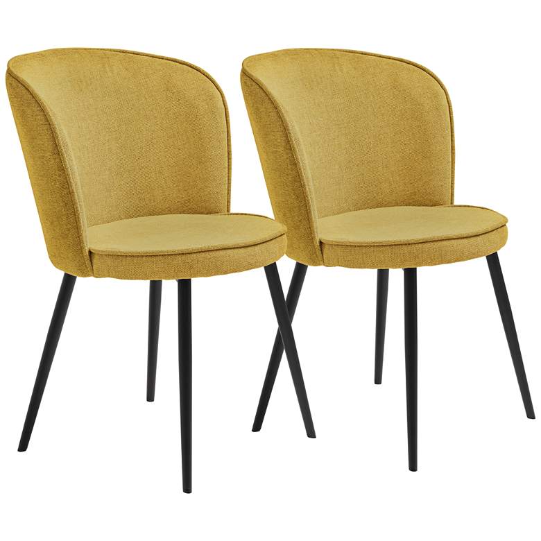 Burnaby Dining Chair in Mustard alternate front view - fabric dining chair by Unique Furniture - Whats New Furniture Portland OR