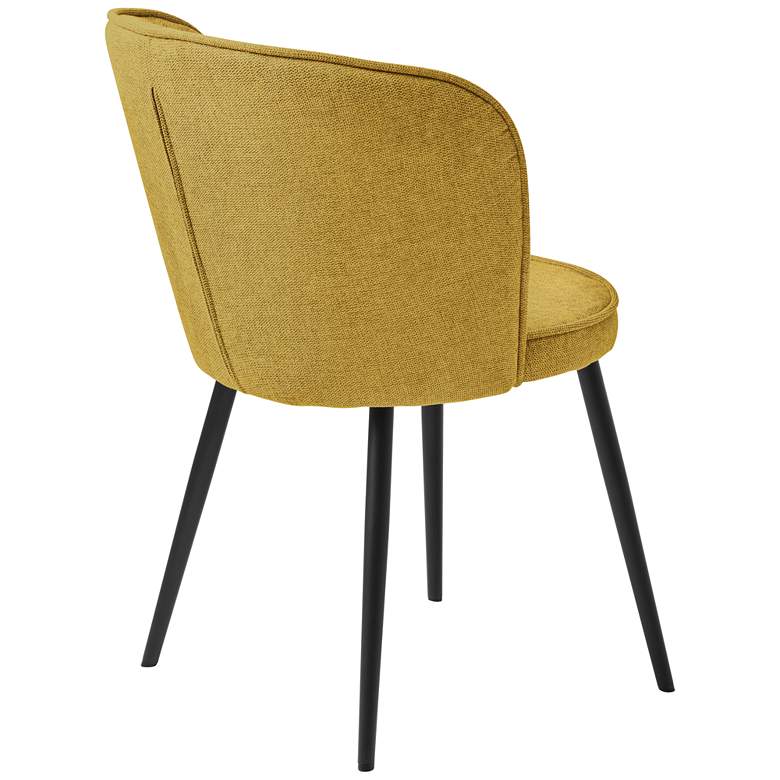 Burnaby Dining Chair in Mustard side angle - fabric dining chair by Unique Furniture - Whats New Furniture Portland OR