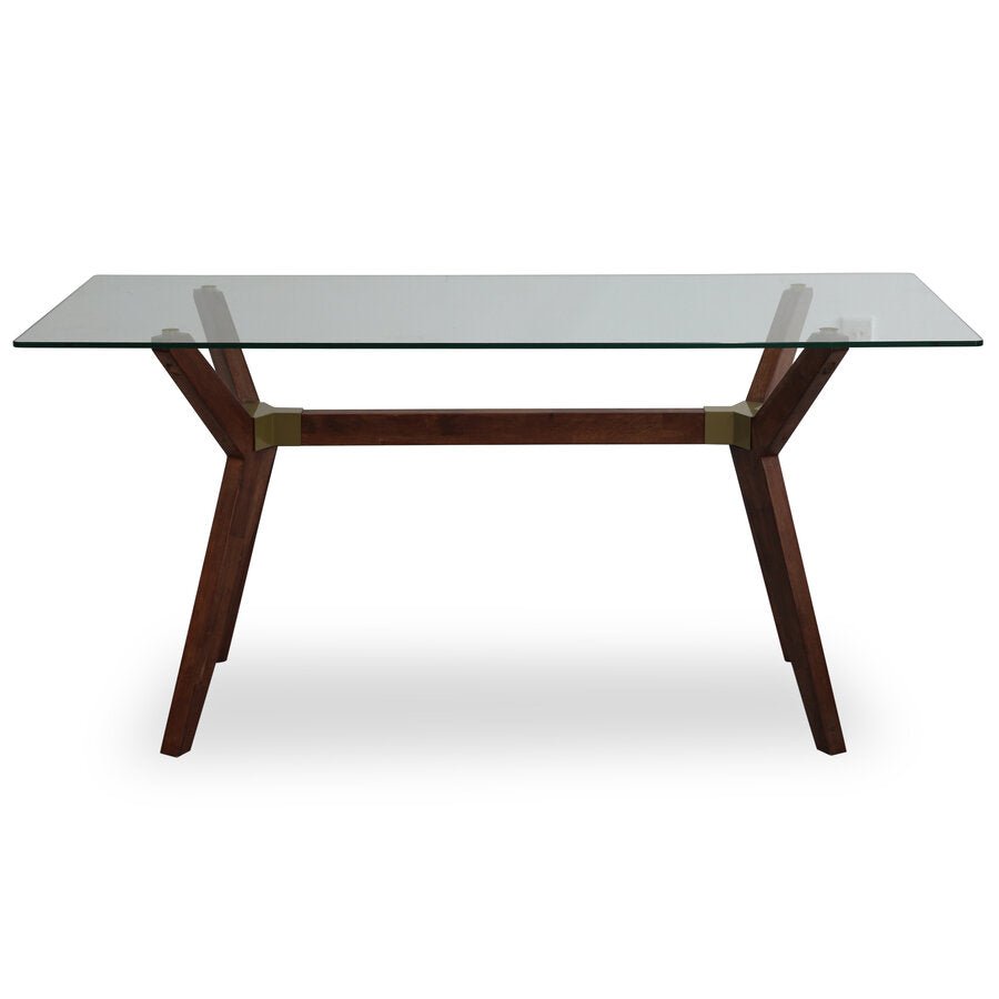 Burnside Modern Desk in Glass Walnut side angle - modern glass desk by Unique Furniture - Whats New Furniture Portland OR