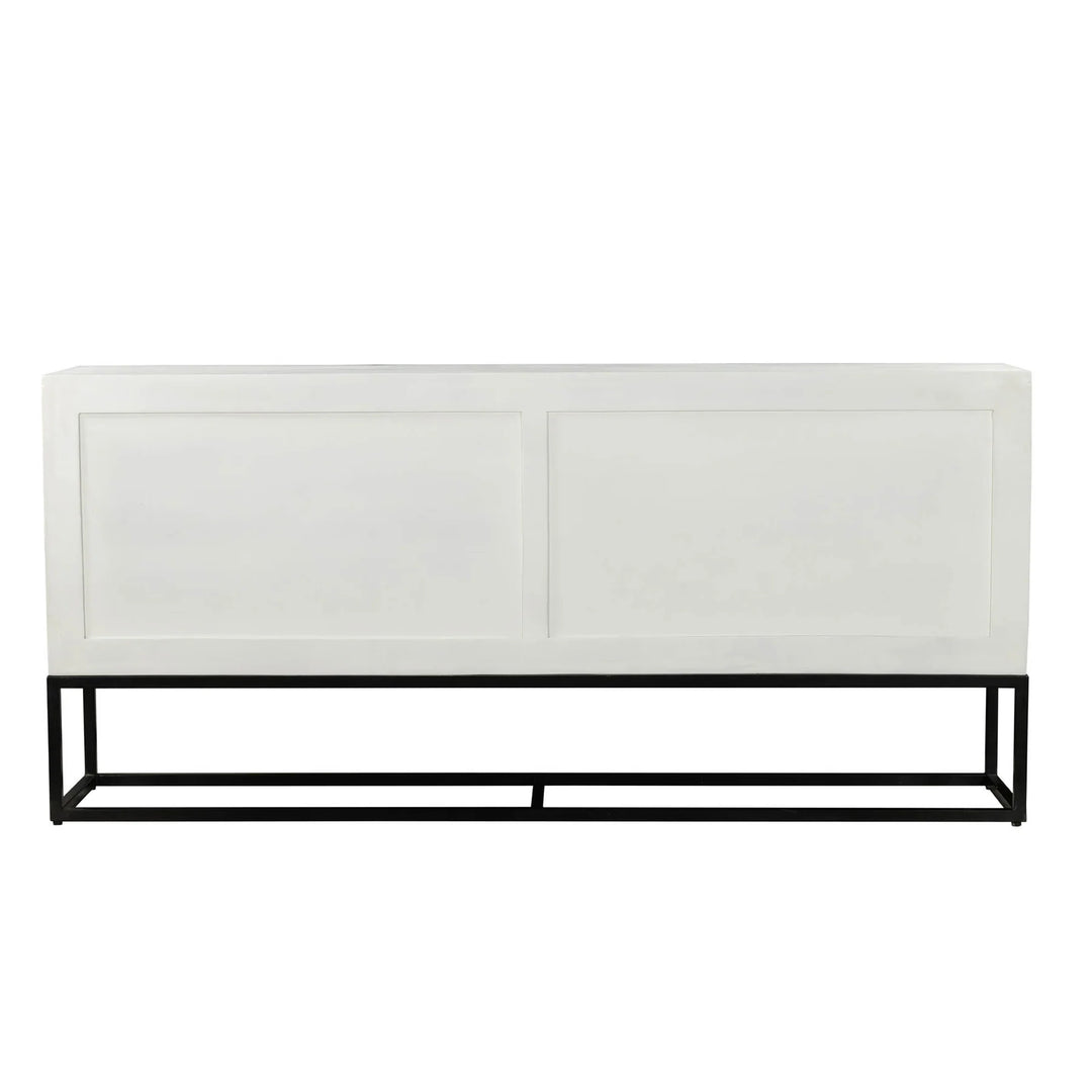 Caged Sideboard - White Centre (Limited Edition) in White Centre Black back view - white centre sideboard by LH Imports - Whats New Furniture Portland OR