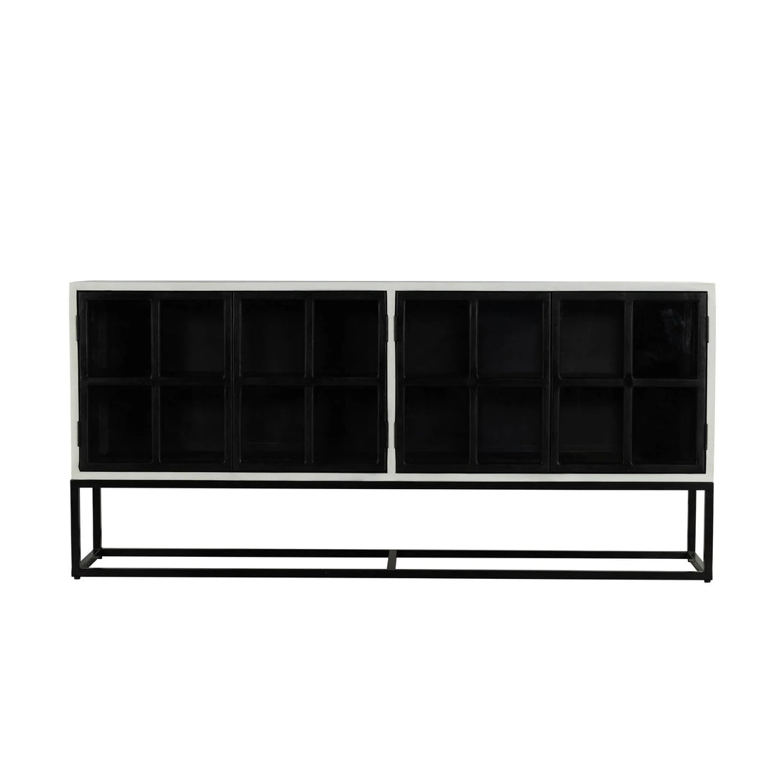 Caged Sideboard - White Centre (Limited Edition) in White Centre Black - white centre sideboard by LH Imports - Whats New Furniture Portland OR