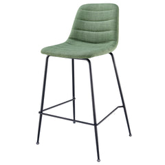 Caleb Fabric Counter Stool in Penta Linen detail view - channel-tufted counter stool by NPD - Whats New Furniture Portland OR