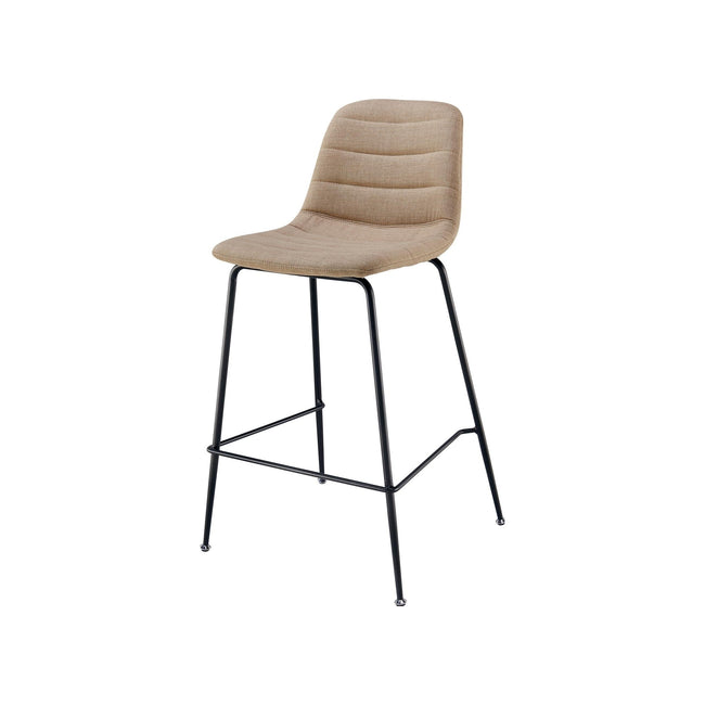 Caleb Fabric Counter Stool in Penta Linen - channel-tufted counter stool by NPD - Whats New Furniture Portland OR