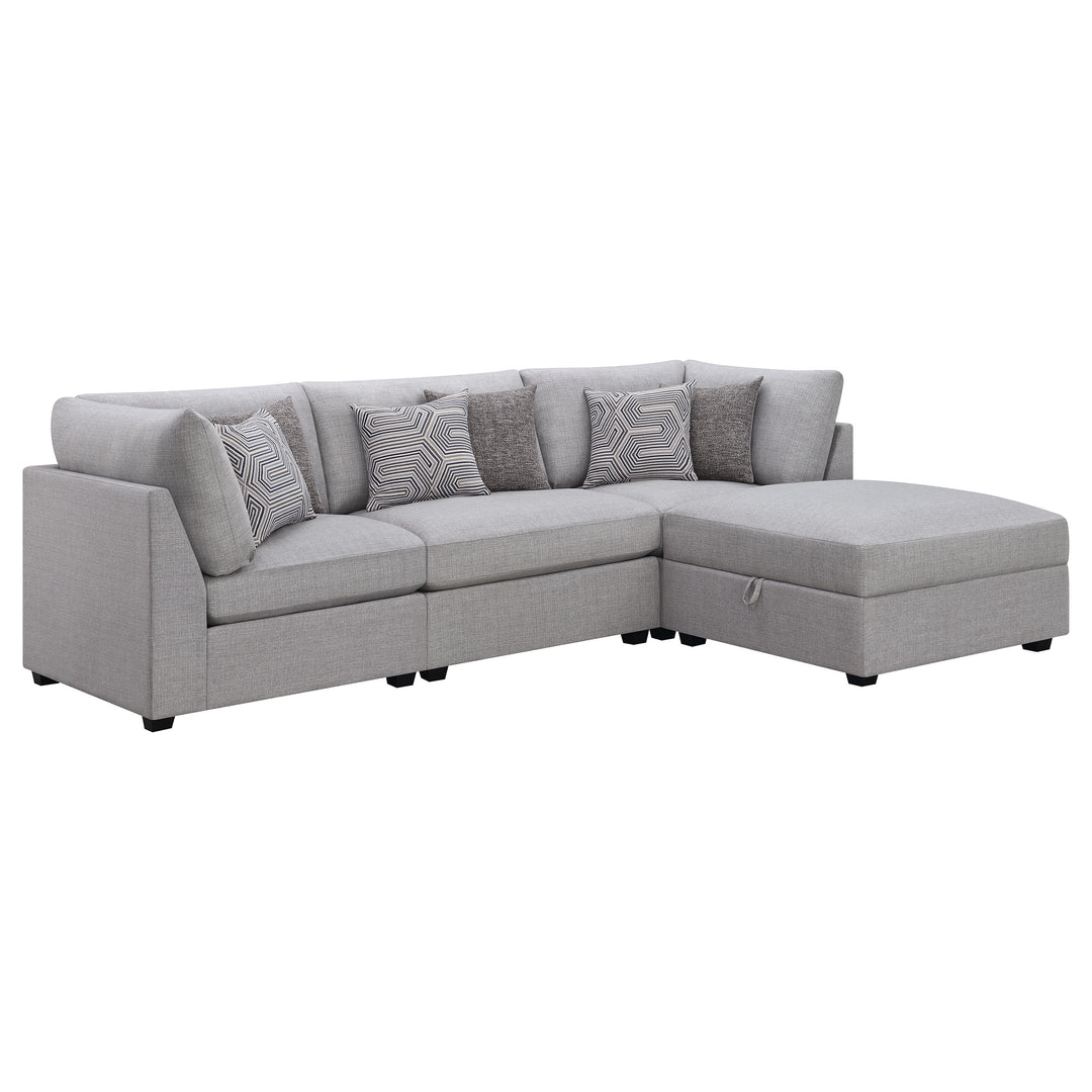 Cambria 4-piece Upholstered Modular Sectional Sofa Grey - What&