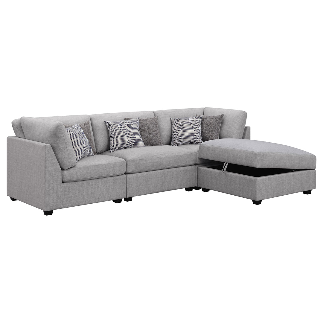 Cambria 4-piece Upholstered Modular Sectional Sofa Grey - What&