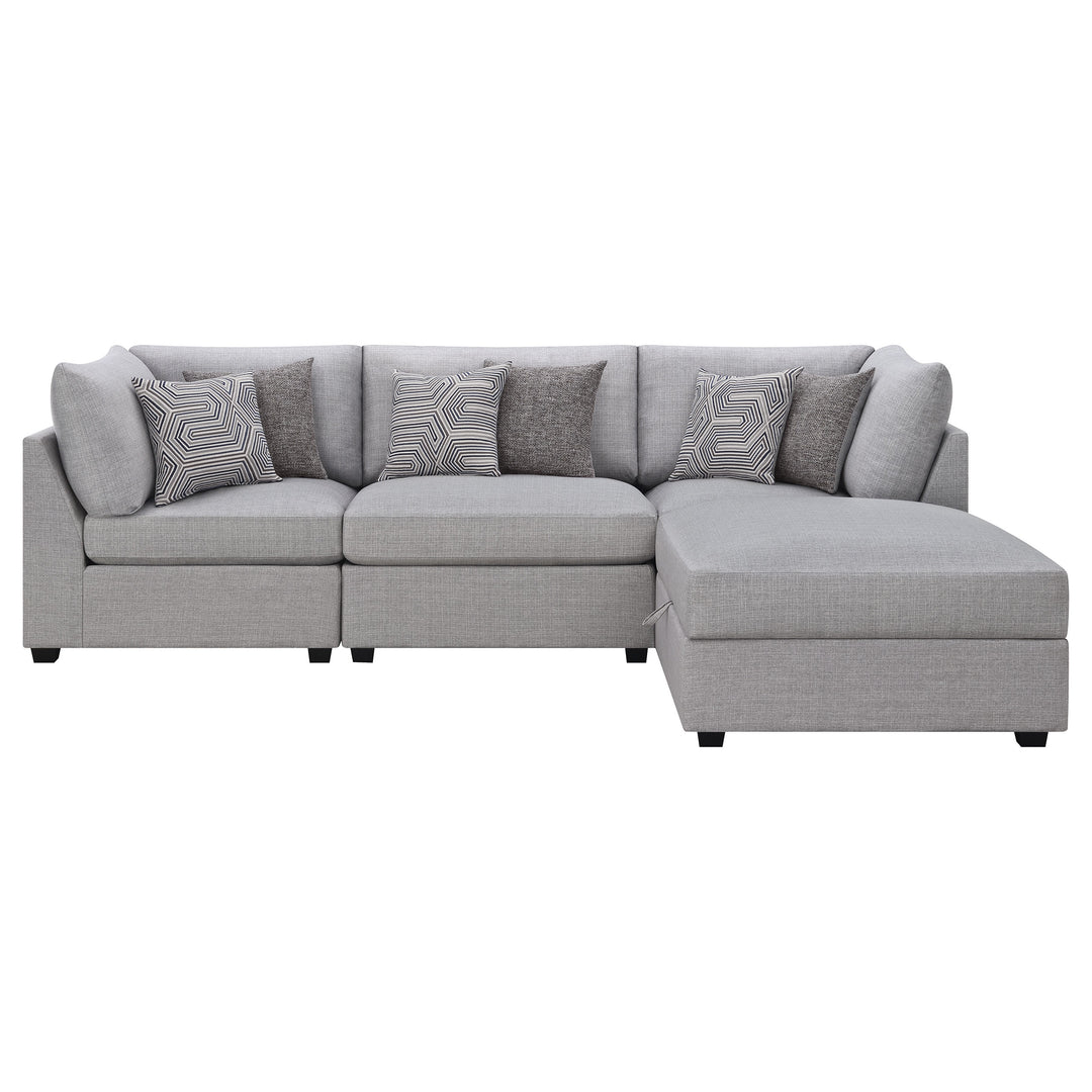 Cambria 4-piece Upholstered Modular Sectional Sofa Grey - What&