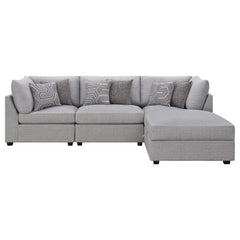 Cambria 4-piece Upholstered Modular Sectional Sofa Grey - What&
