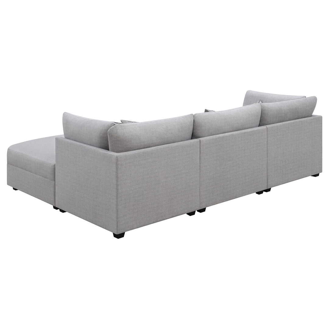Cambria 4-piece Upholstered Modular Sectional Sofa Grey - What&