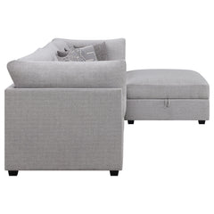Cambria 4-piece Upholstered Modular Sectional Sofa Grey - What&
