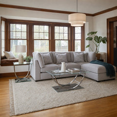 Cambria 4 Piece Upholstered Modular Sectional Sofa Grey styled in Portland AlbertArts foursquare living room - What&