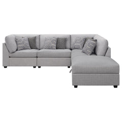 Cambria 5-piece Upholstered Modular Sectional Sofa Grey - What&