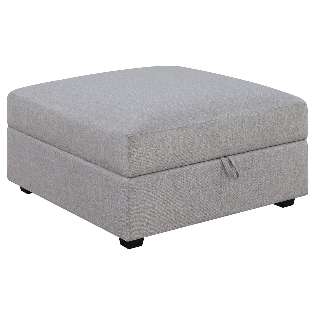 Cambria Square Upholstered Storage Ottoman Grey - What&