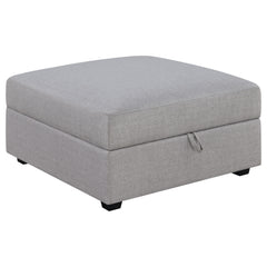 Cambria Square Upholstered Storage Ottoman Grey - What&