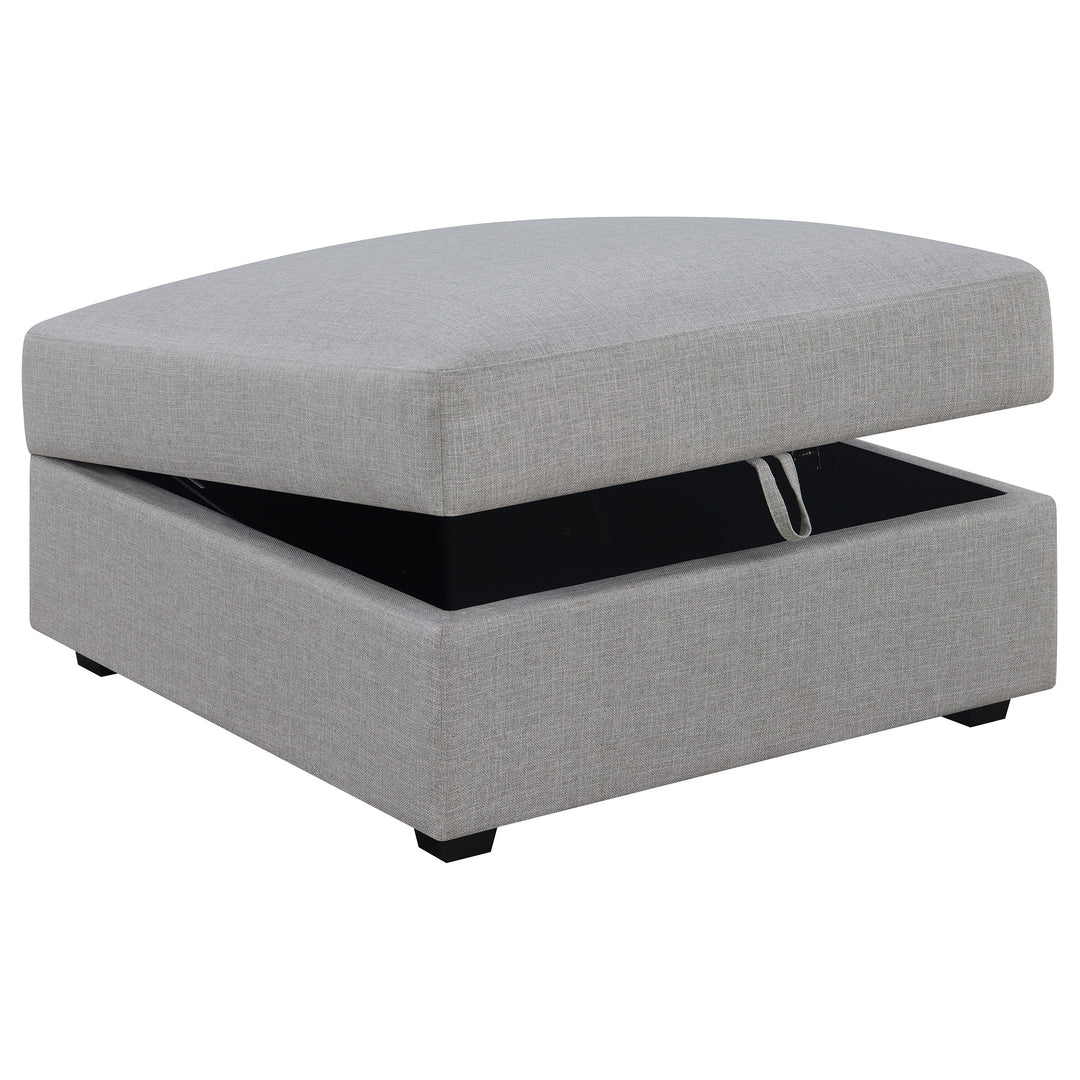 Cambria Square Upholstered Storage Ottoman Grey - What&