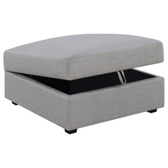 Cambria Square Upholstered Storage Ottoman Grey - What&