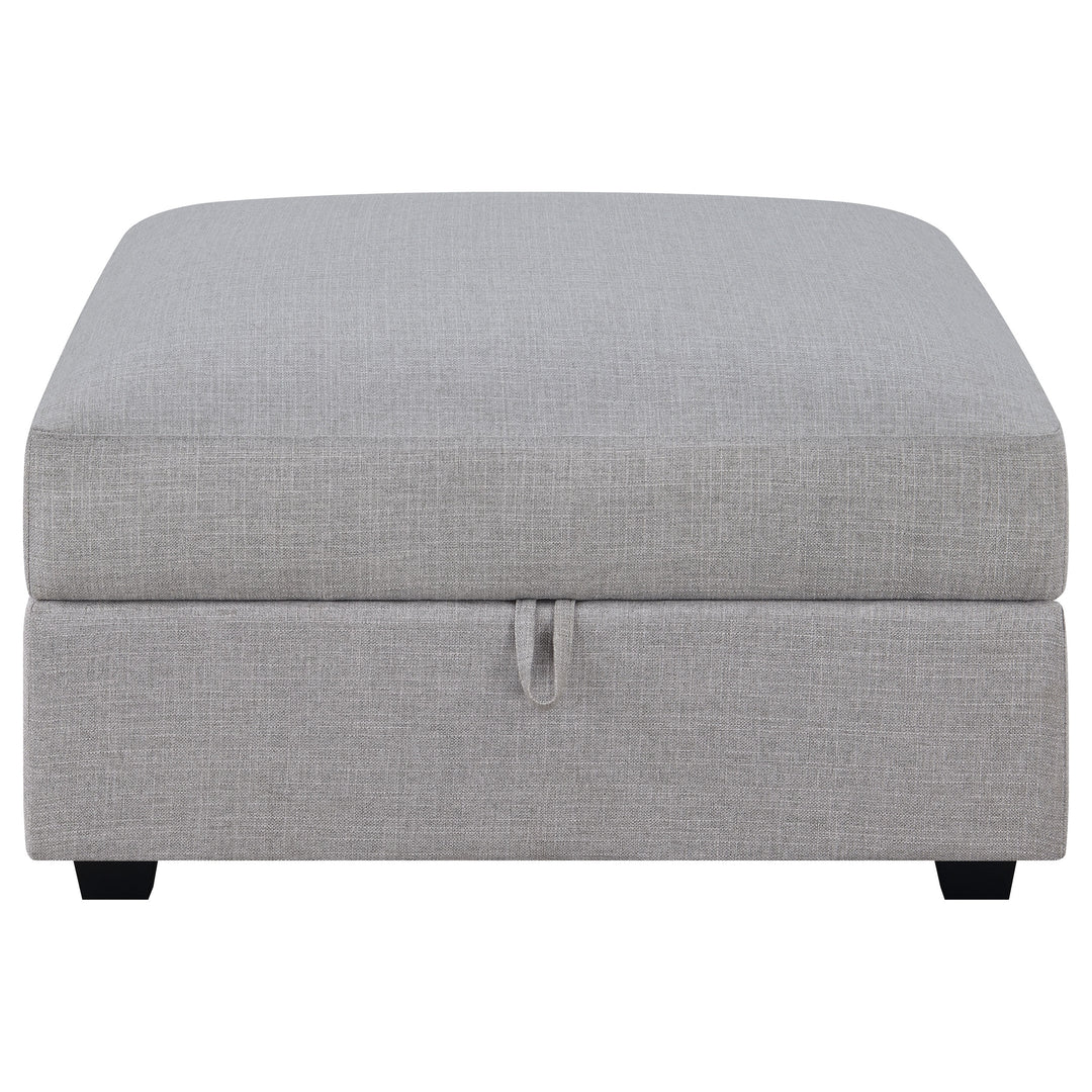Cambria Square Upholstered Storage Ottoman Grey - What&