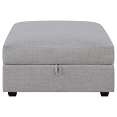 Cambria Square Upholstered Storage Ottoman Grey - What&