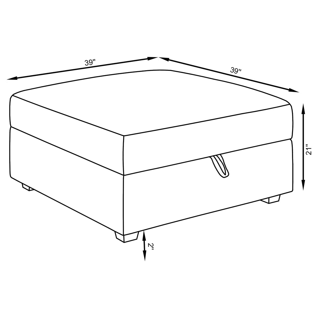 Cambria Square Upholstered Storage Ottoman Grey - What&